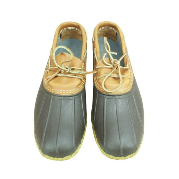 LL Bean Brown Rubber Slip On Unlined Moccasin Gumshoes Duck Boots Size 14 Narrow - Picture 5 of 7